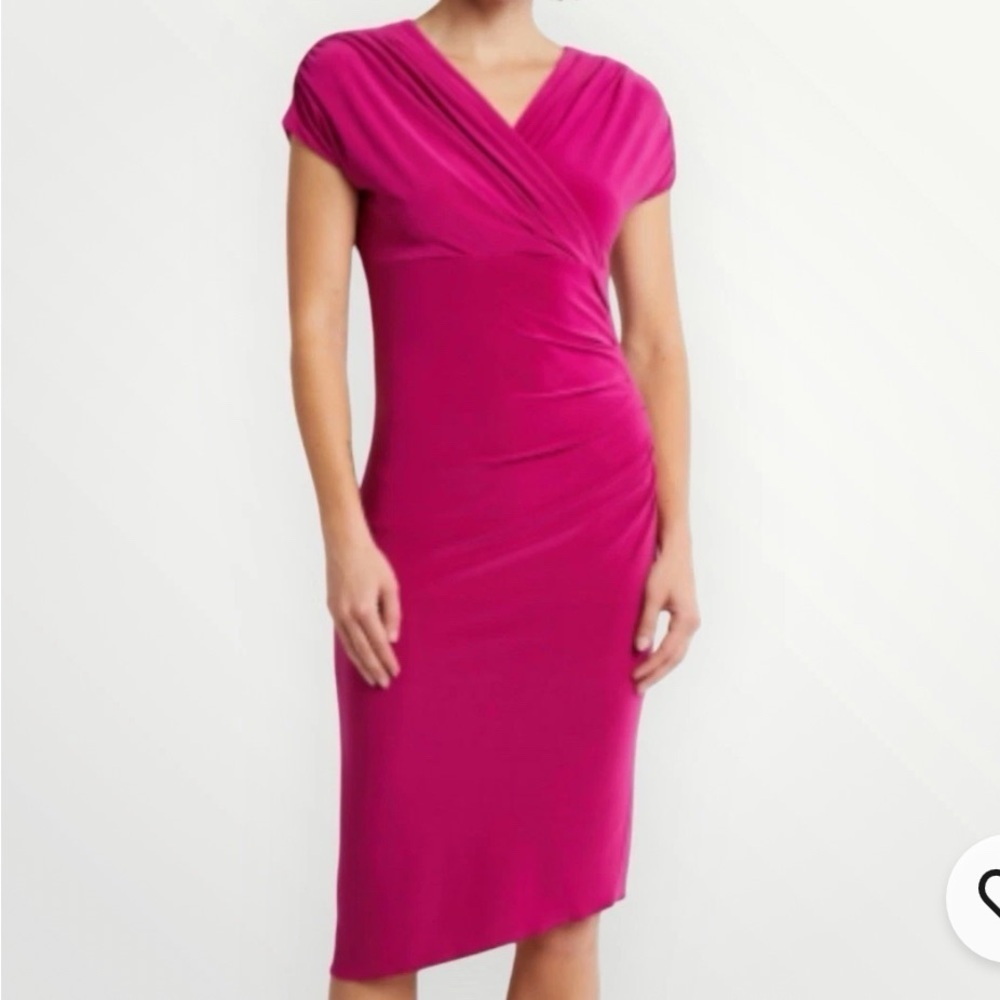 NWT Vince Camuto Elegant Pink Faux Wrap Asymmetrical Dress